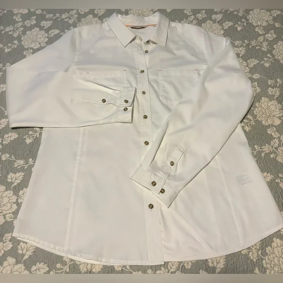 Orvis White Long Sleeve Open-Air Caster Shirt Designed for Outdoor Performance - Picture 7 of 12